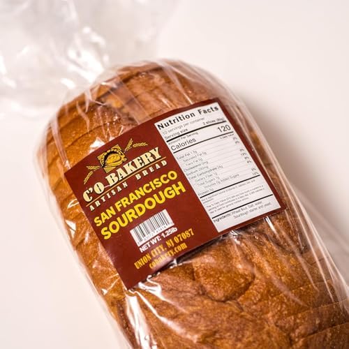 C'O Bakery San Francisco Sourdough Bread - Artisan Bread Handmade - All Natural, High Fiber, Sliced Sandwich Loaf Multipack (Pack of 4 Loaves)