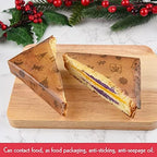 ASTARON 100pcs Christmas Wax Paper Sheets for Food Wrapping, Christmas Greaseproof Tissue Wax Paper for Candy Cookies Sandwich Wrapping Fried Food Basket Liner(Brown Red)