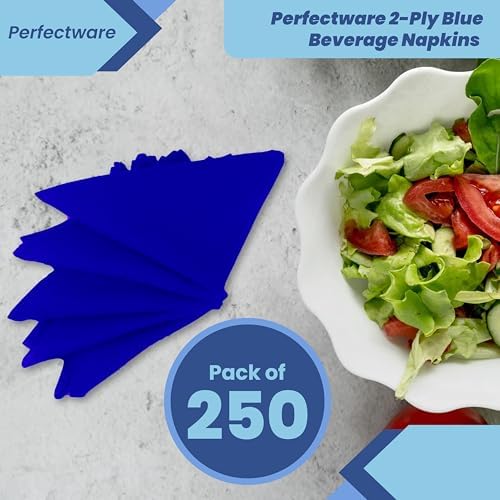 Perfectware - PW- 2 Ply Navy Blue Bev-250 2 Ply Navy Blue Beverage Napkins- Pack of 250ct