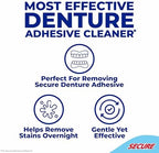 Secure Daily Cleansing Tablets - pH 9 Formula Thoroughly Cleans Dentures - Fights Odors, Stains & Germs - For Dentures, Nightguards, Retainers & Partials - 32 Tablets (4 Pack)
