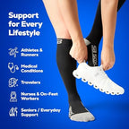 SB SOX Compression Socks for Men & Women (20-30mmHg) – Best Compression Socks for Travel, Medical, Sports, Wide Calf Fit, and Daily Wear