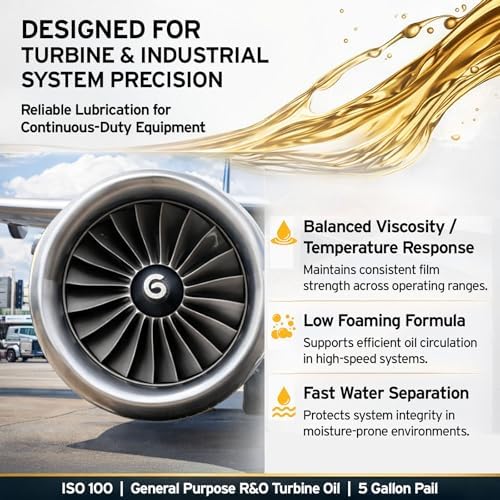 PRESIDENTIAL R&O Turbine Oil 100 - Gas & Steam Turbines - General-Purpose Machine Oil for Rust & Oxidation Prevention & Protection - Made in USA - (5 gal)