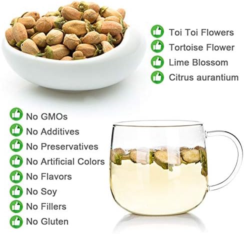 Plant Gift Toi Toi Flower Tea, 玳玳花 Citrus Aurantium Bitter Flower Toi Lime Blossom Tortoise Flower Health Natural Herbal Tea 70g/2.46oz
