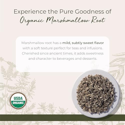 Starwest Botanicals Organic Marshmallow Root - Dried Herb for Tea, Loose Leaf Root Herb, Cut & Sifted, Certified Kosher, Non-GMO - 4 oz Pouch