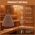 8 Pcs Sauna Hat for Men & Women, Wool Sauna Hat Vaporarium Cap, Wool Felt Cap Russian Hats for Bath House Accessories
