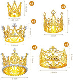 Landhoow 20 Pcs Crown Cake Topper Birthday Mini Crown Pearl Crystal Tiara Small Metal Queen Princess Cake Decorations for Wedding Birthday Baby Shower Party, 5 Styles(Gold)