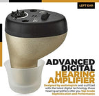 Hearing Amplifier for Seniors and Adults, Rechargeable CIC Complete-in-Canal Nearly Invisible Personal Sound Amplifier with Digital Noise Cancelling and Feedback Reduction Feature, Left Ear - Black