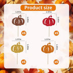 BEISHIDA 24pcs Pumpkin Cupcake Toppers- Glitter Pumpkin Cupcake Picks for Thanksgiving, Baby Shower, Fall Harvest & Birthday Theme Party Cake Decorations Supplies