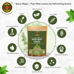 Spice Magic Dried Mint Leaves (Peppermint) 2oz (57g) Cut & Sifted | All-Natural Herb | Perfect for Teas, Salads, Sauces & Middle Eastern Dishes | 100% Natural, Vegan, Non-GMO I No Stems