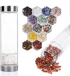Natural Crystal Water Bottle Reusable Gem Glass Water Bottle for Making Natural Quartz Crystal Elixir Infused Gemwater Bottle Crystal Point Energy Water Bottle 550Ml (Color : Lapis Lazuli)