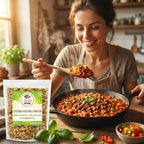 Textured Vegetable Protein (TVP), Unflavored, 1 lb. Bag, Natural Plant Based Vegan Protein Chunks, Non-GMO and Gluten Free Crumbles, Cholesterol Free by Amazing Chiles