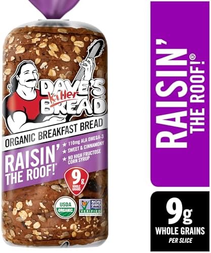 Dave's Killer Bread Raisin' the Roof!, Cinnamon Raisin Organic Breakfast Bread, 18 oz Loaf
