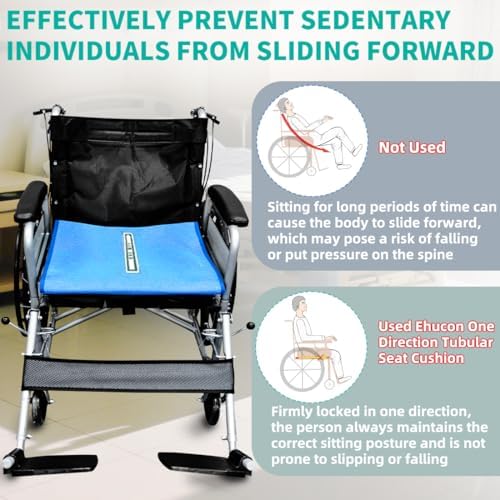 One Way Transfer Support Tubular Seat Cushion, Fall Prevention for Eldery in Chair or Wheelchair, Excellent Non-Slip Seat Cushion in Car Seat and Office Chair 17"x17"