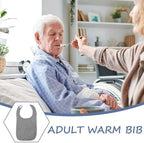 Luxshiny Adult Bib for Seniors and Adults, Reusable Non-slip Waterproof Feeding Bib Soft Fabric, Gray Protective Clothing for Mealtime and Daily Care