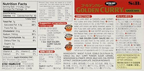 S&B Golden Curry Sauce Mix Extra Hot, 8.4 Ounce (Pack of 5)