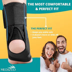 MEDIZED Ankle Brace, Lace Up Adjustable Support for Running, Basketball, Injury Recovery, Sprain! Ankle Support Wrap for Men, Women, and Children (Large)