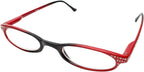Calabria 833 Dazzles Crystal Bling Oval Reading Glasses Women Cute Single Power Readers Stylish Eyeglasses w/Hard Case