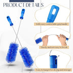 Baderke 2 Pieces Drain Brush Pipe Cleaning Blue Tube Brushes 19.7 Inch Plastic Shower Pipe Flexible Cleaning Tool (19.7 x 2.4 Inch)