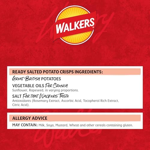 Walkers Ready Salted Multipack Crisps, 12 x 25g