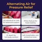 Drive Medical Med-Aire Low Air Loss Mattress Replacement System - Alternating Pressure - Pressure Redistribution Mattress - Moisture Wicking Cover - Home or Facility Use