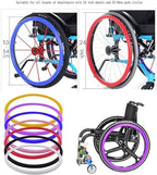 24-Inch Rear Wheel Sports Wheelchair Cover, 1Pair Wheelchair Push Rim Covers, Silicone Hand Push Cover, Improve Grip and Traction (Color : Black)