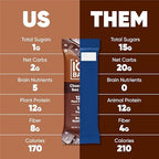 IQBAR Clean Plant Protein Bars - Chocolate Sea Salt - 12 Count - Keto, Vegan, High Fiber, Gluten and Dairy Free, Low Sugar Snack - Brain and Body Nutrients for Focus, Energy, Meal Replacement