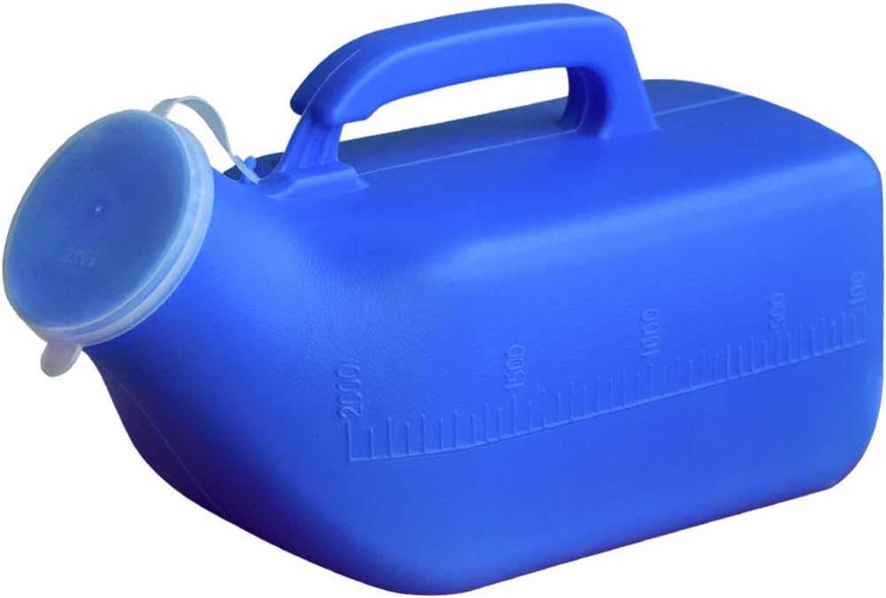 Men's urinals for Men 2000 ml Super Large Capacity Portable Male Urine Cups Hospital Bed with lid Pee Bottles for Men (Pack of 1)