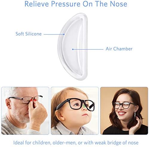 Frienda 12 Pairs Silicone Adhesive Eyeglass Nose Pads Anti-slip Nose Bridge Pads 3. 5 Mm/ 0. 4 Inch for Eyeglasses Sunglasses