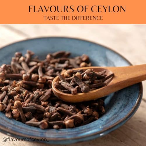 Flavours of Ceylon – Ceylon Whole Cloves – Hand Picked – 100 Grams (3.5 oz) Pure Ceylon Cloves – Made in Sri Lanka – 100% USDA Organic Certified – For Tea, Cooking