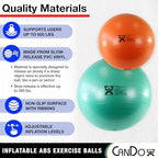 CanDo Inflatable Exercise Ball - Orange 21.6", Durable Extra Thick Non-Slip Stability Ball for Core Workouts, Yoga, Pilates, Active Seating, Physical Therapy, Pregnancy, Home Gym, Flexibility