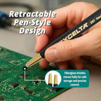 Excelta 267 Fiberglass Scratch Brush, Retractable and Refillable Pen Style Tool with Plastic Handle & Fiberglass Bristles, Precision Cleaning for Jewelry, Electronics, Crafts, Polishing, Rust Removal