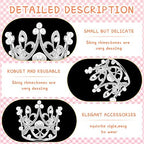 Funrous 12 Pcs Mini Crowns for Cake Topper Flower Bouquets Decor Metal Tiny Queen Cupcake Topper Crown Princess Decor Pearl Crystal Tiara for Wedding Bridal Birthday Party(Silver)
