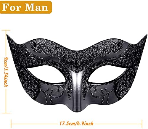 SIQUK Couple Masquerade Masks Set Venetian Party Mask Costume Mask