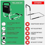 RELIANCER Bed Safety Rail for Elderly Adult,Adjustable Bedside Assist Grab Bar w/Storage Pocket,Bed Side Support Railing for Seniors,Fall Prevent Bedside Handle Bar,Bedside Assist Guard Rails Bed Cane
