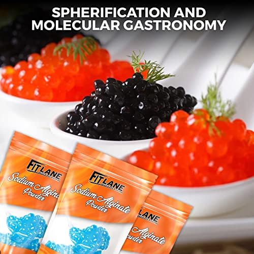 Sodium Alginate Powder 4 oz, Pure Food Grade Bulk Ingredient for Thickening, Premium Molecular Gastronomy Component - Non-GMO and Vegan - By Fit Lane Nutrition