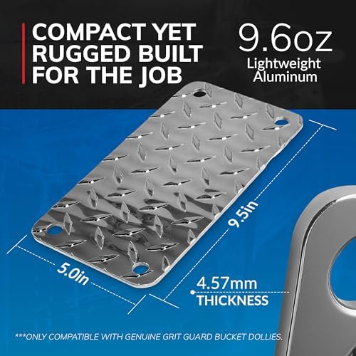 Grit Guard Dual Bucket Dolly Connector Plate, Connect 2 Bucket Dollies, Heavy-Duty Aluminum Plate, Works with 2” & 3” Casters, Auto Detailing, Car Wash Essentials