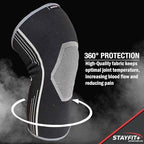 Stayfit [2 Pack] Heating Graphene Knee Brace for Healing Knee Pain Relief, Comfortable Woven Compression Sleeve Wrap Recovery, Unisex