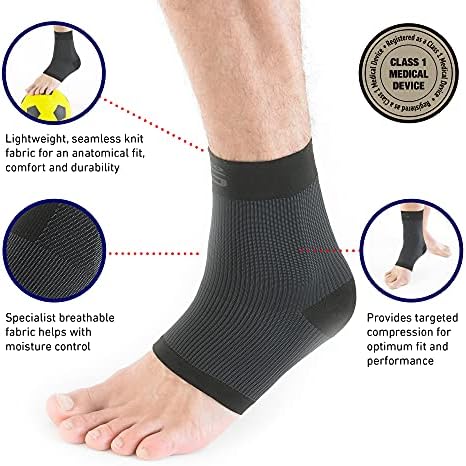Neo-G Airflow Ankle Compression Sleeve - Sports, Daily Wear - Compression Ankle Brace, Tendonitis Support, Compression Ankle Support for Weak Ankles and Joint Pain - Airflow - XL – Black