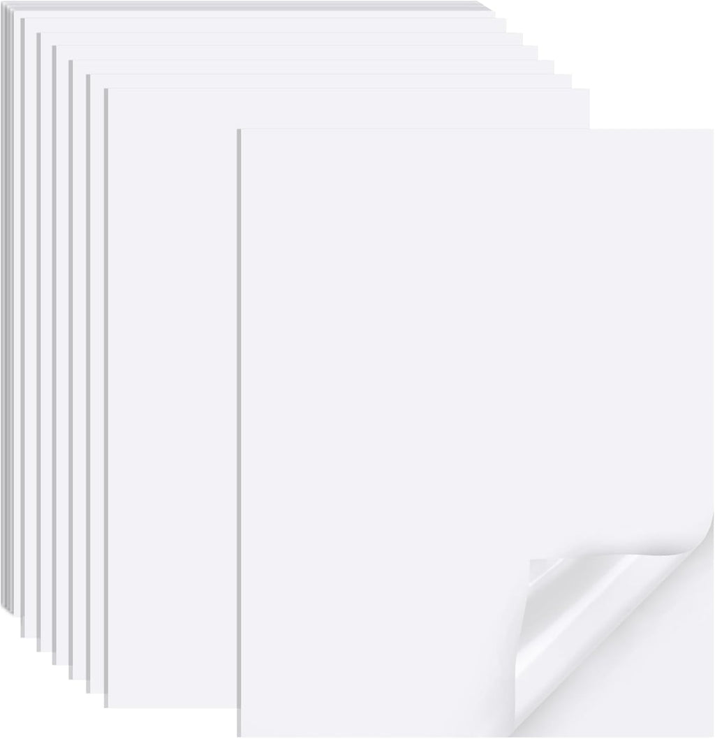 Printable Sticker Paper for Inkjet Printer, 40 Sheets 8.5"x11'' Matte Sticker Printer Paper Full Sheet Labels for Laser/Inkjet Printers, Letter Size
