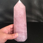 Meditation Home Natural Crystal Rose Quartz Stone Cluster Point Column Column end Wand Specimen Healing Reiki Minerals (Size : 950-1000g)
