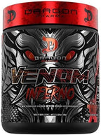DRAGON PHARMA Venom Inferno, Extreme High-Stim Pre-Workout, Explosive Energy and Unparalleled Focus (40 Servings, Dragon's Blood)