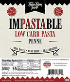ThinSlim Foods Impastable Low Carb Pasta, Penne 2pack | 8g Net Carbs | 36g Fiber | 55 Calories | Not Shirataki | No Soy | No Pea or Bean Flour | Real Pasta, Real Taste, Real Healthy