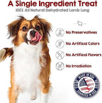 Riley's Premium Dehydrated Lamb Lung Dog Treats - Sourced in USA, Made in USA - Air Dried Crunchy & Delicious Lamb Dog Treats - 6 oz