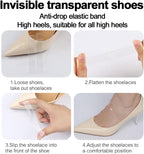 shoe straps for heels Transparent High Heel Shoe Straps Women Elastic Shoe Laces for Holding Loose High Heel
