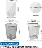 8 Gallon Trash Bags Drawstring 1.2 Mil - 100 Count White Medium Garbage Bags Unscented, 30 Liter Thick Plastic Trash Can Liners for Home Kitchen Bathroom