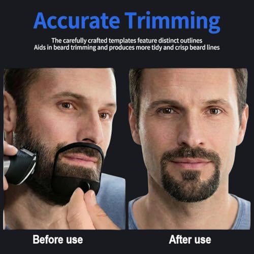 Goatee Shaper for Perfect Symmetry, Beard Shaper for Men with 5 Size Templates, Precision Goatee Template for Clean, Even Lines, Durable & Easy-to-Use Tool for Fast Home Grooming