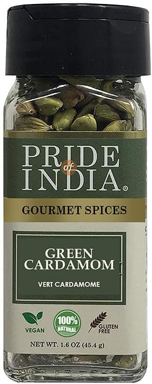 Pride of India Green Cardamom Whole 1.5 oz | Elaichi Pods for Sweet & Savoury Dishes | Bold & Intensely Aromatic Indian Spice for Curry, Biryani, Masala Tea, Baking, Drinks & Desserts