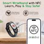 DinoBand Emergency Medical Info Wristband with Instant Parent Notifications for Children Kids Medical ID and Contact Information Adjustable Silicone Bracelet
