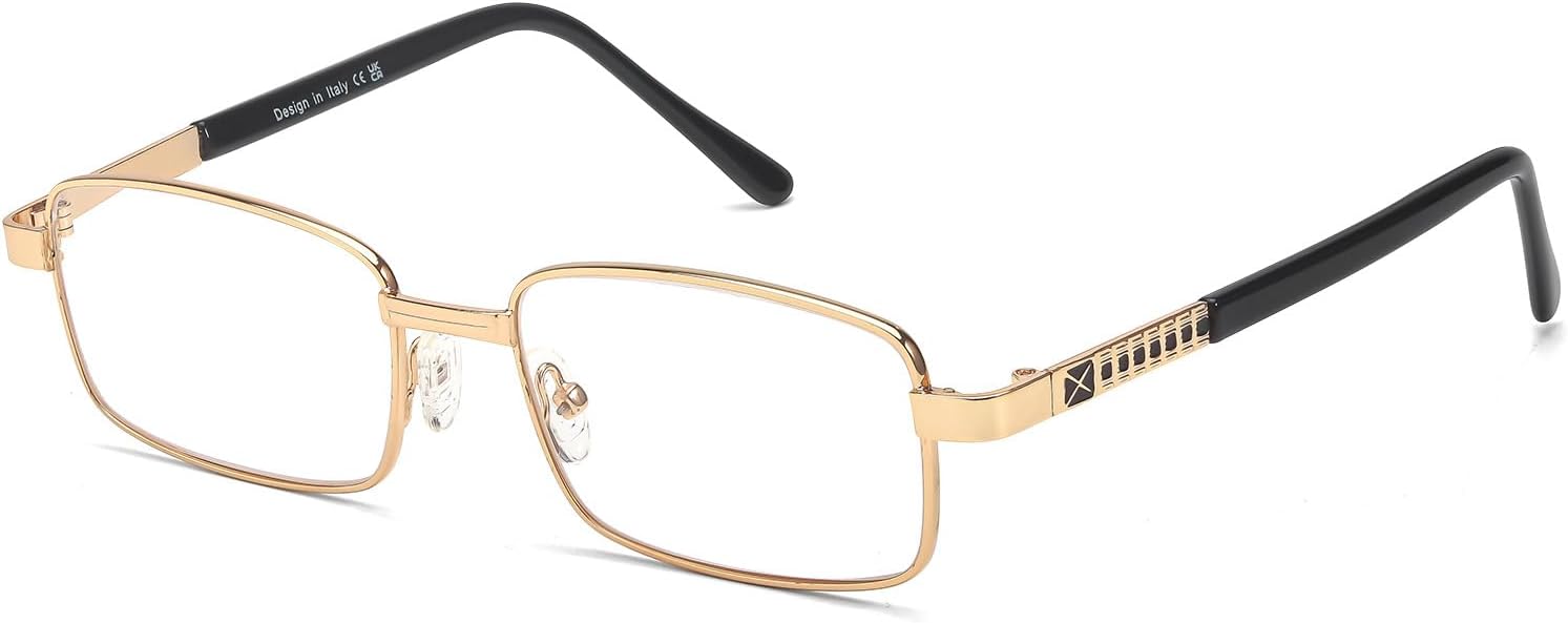VIEWBETTER Reading Glasses for Women Men, Natural Crystal Stone Clear Real Glass Lens Scratch Resistant Anti UV/Glare V2221