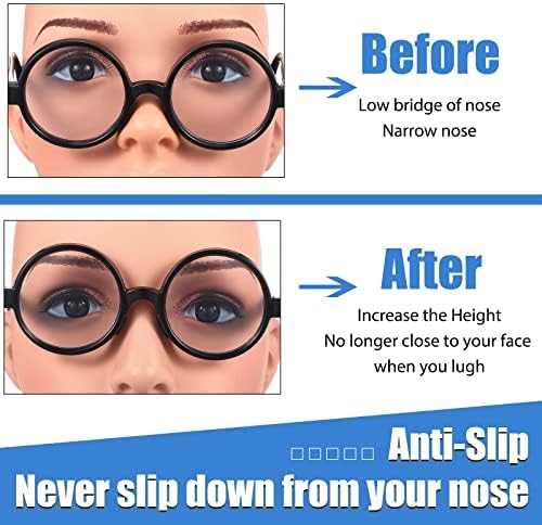 Frienda 24 Pairs Eyeglass Nose Pads, Soft Silicone Adhesive Cushion with Sticky Backing, D Shape Anti-Slip Air Chamber for Eyeglasses & Sunglasses(Black)